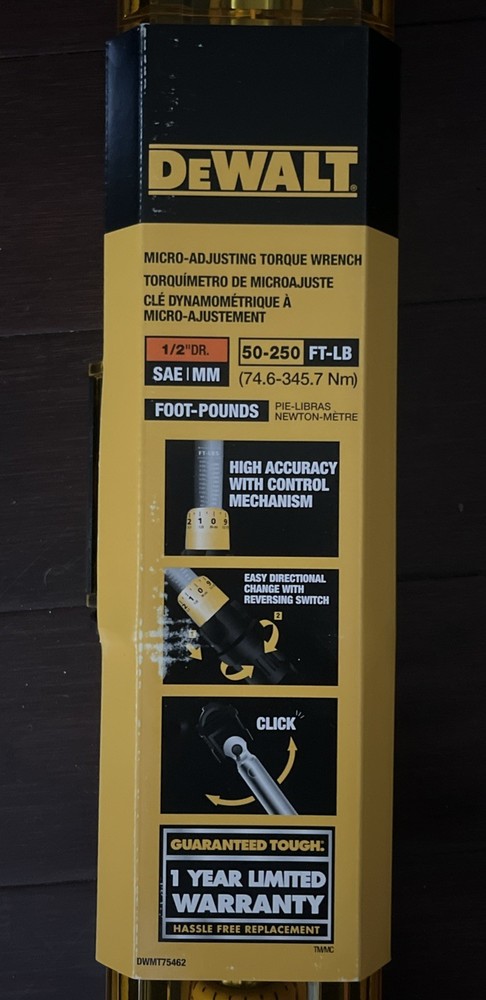 DEWALT DWMT75462 1/2” Micro-Adjusting Torque Wrench
