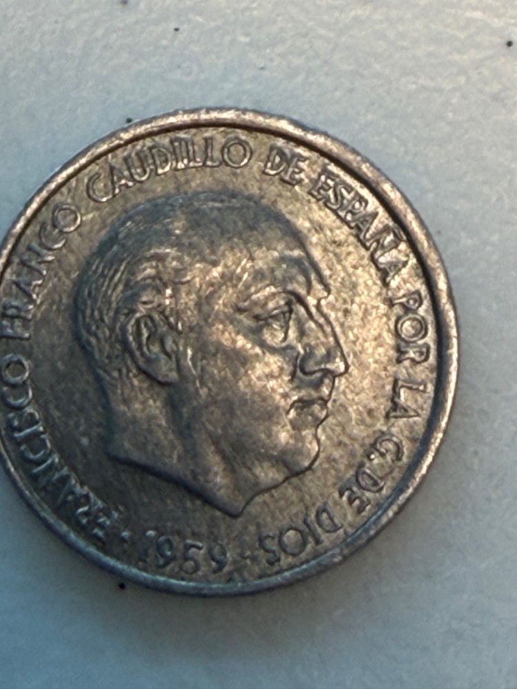 1959 Spain 10 Centimo Coin