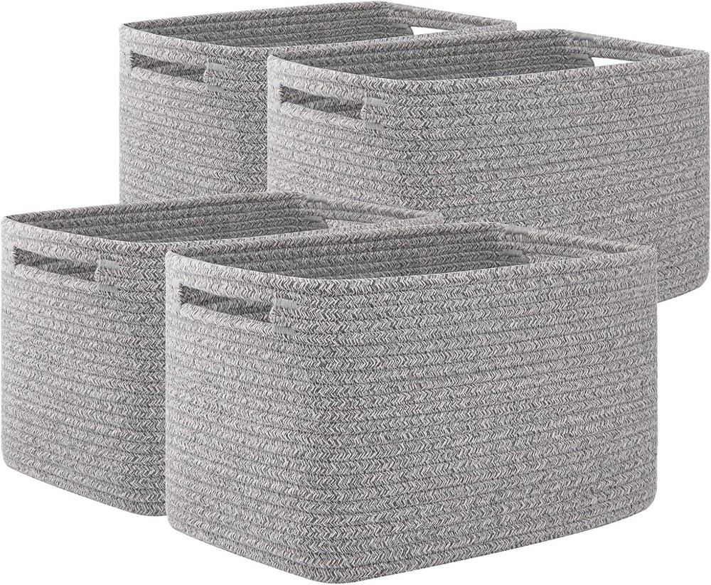 4 Pack Storage Baskets Organizing Cube Storage Bins Shelves Rectangle Storage