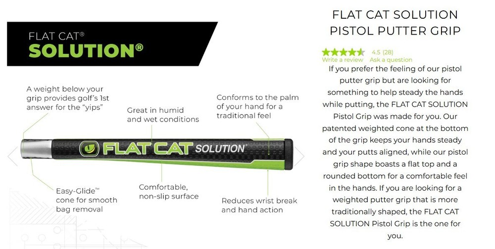 FLAT CAT Solution Putter Grip New!