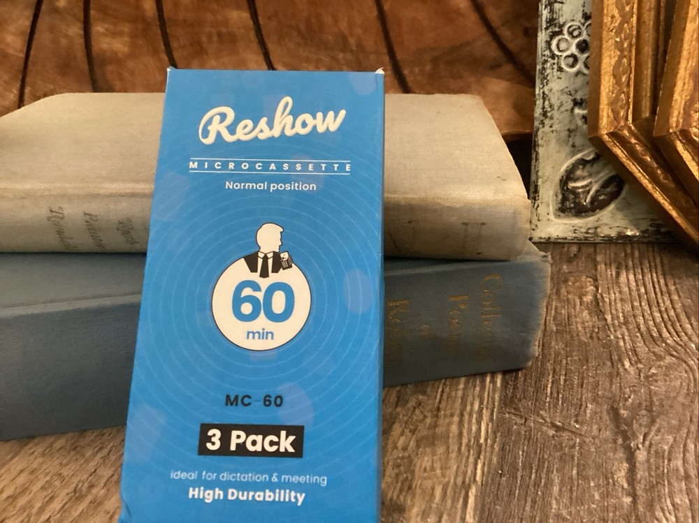 Reshow Microcassette 60 Minutes 3 Pack High Durability 1 Box