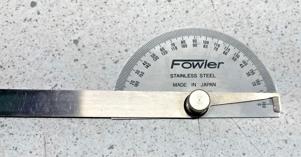 Fowler Stainless Steel Protractor Rectangular Head & Semi-Circular Head