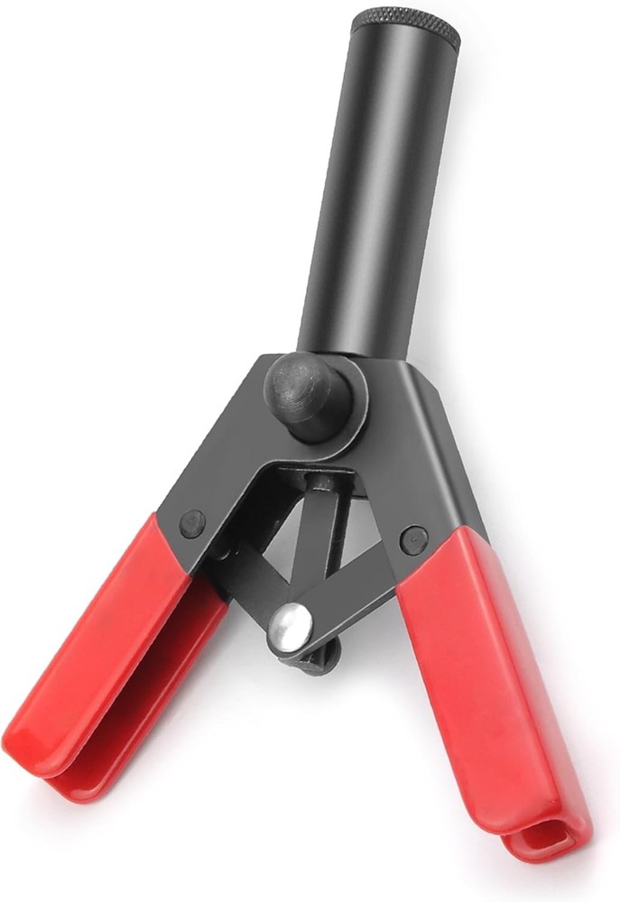 The rivet gun set includes 30 nylon blind rivets in three sizes.