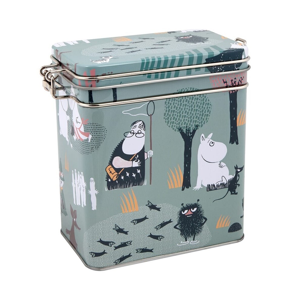 Moomin Espresso Coffee Tea Tin Box Forest Walk Green