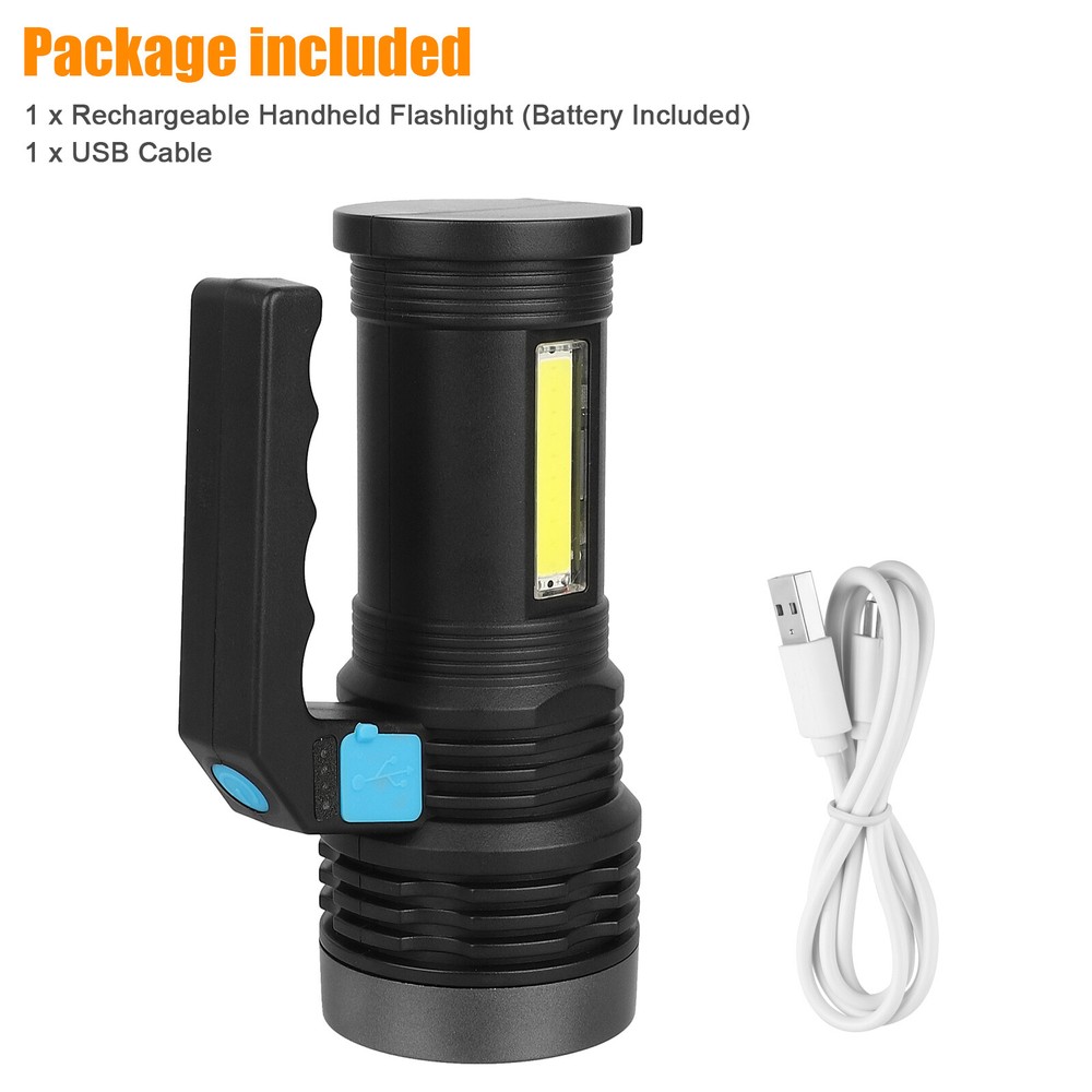 Super Bright LED Searchlight Portable Rechargeable Spotlight Handheld Flashlight