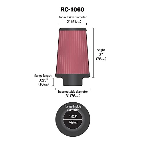 High-Flow Original Lifetime Universal Clamp-On Air Filter: High Performance,