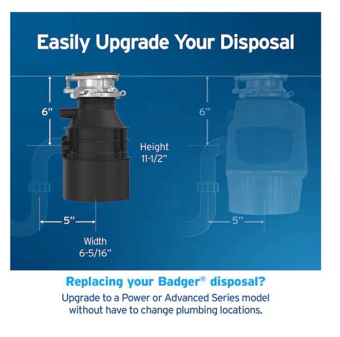 INSINKERATOR Badger 1 Garbage Disposal 1/3 Hp
