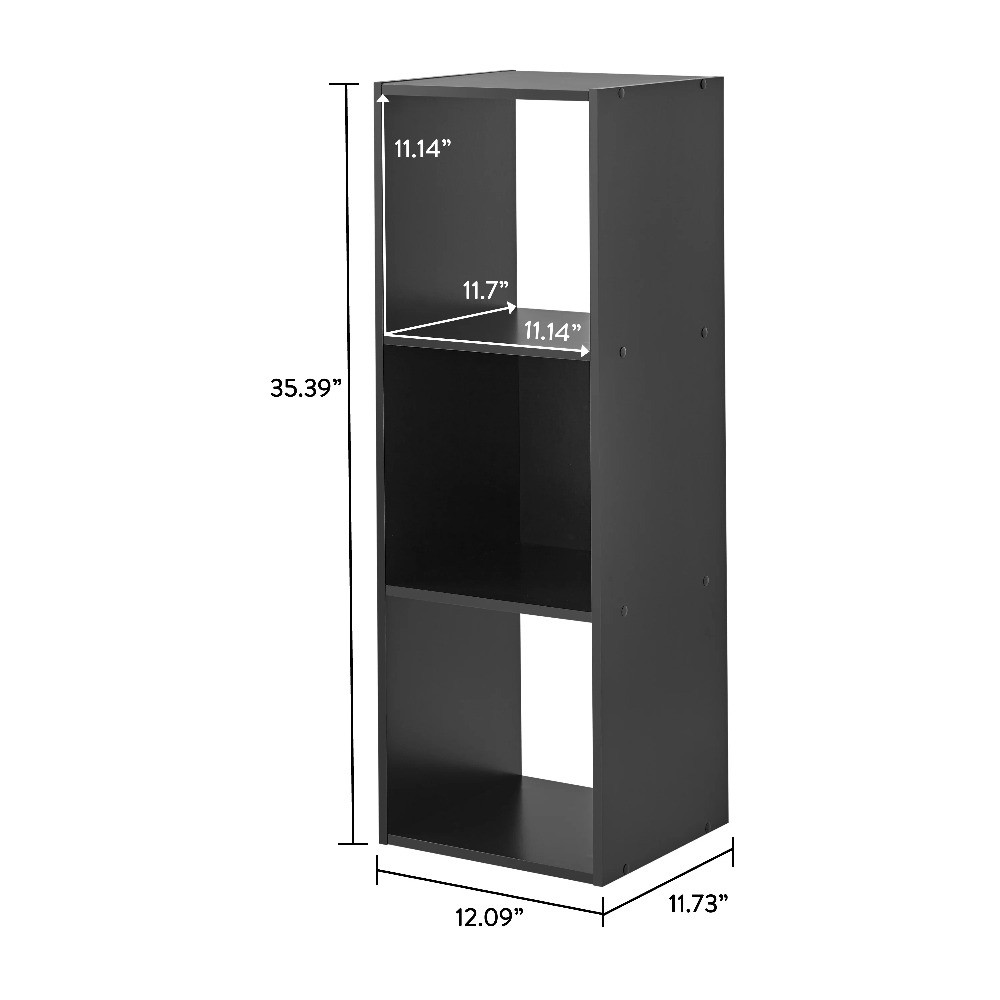 3 Cube Storage Organizer, Black