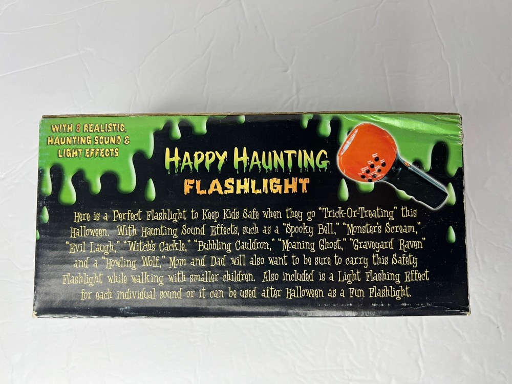Happy Haunting - Flashlight With Halloween Sound Effects - New