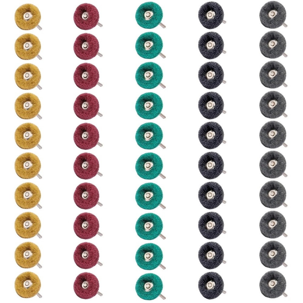 50 PCS Abrasive Buffing Wheels Set for Rotary Tool, 1 Inch