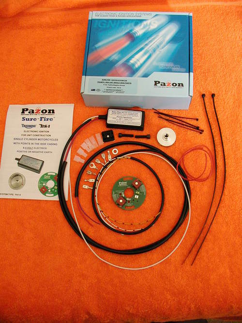 new PAZON 6 volt ELECTRONIC IGNITION singles + casing side points Triumph BSA