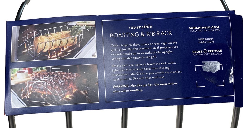 Sur La Table Reversible Roasting And Rib Rack NEW