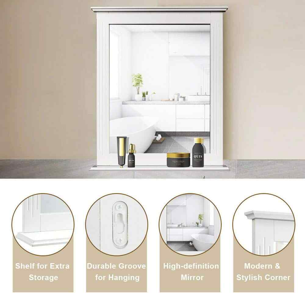FORCLOVER 22.5 in. W x 27 in. H Rectangular Framed Wall Mount Vanity Mirror