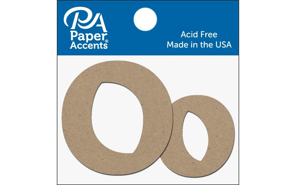 Chipboard Letter 2" Oo 2pc Natural