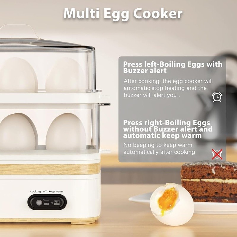 Multi Functional Stackable Egg Cooker Rapid Boil Poach Omelet Easy Clean New