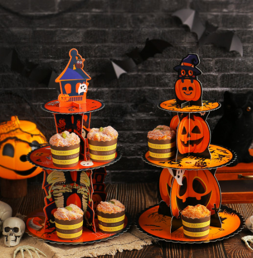 Cake Dessert Display Rack Cake Tower Halloween Celebration Cupcake Stand 3 Layer
