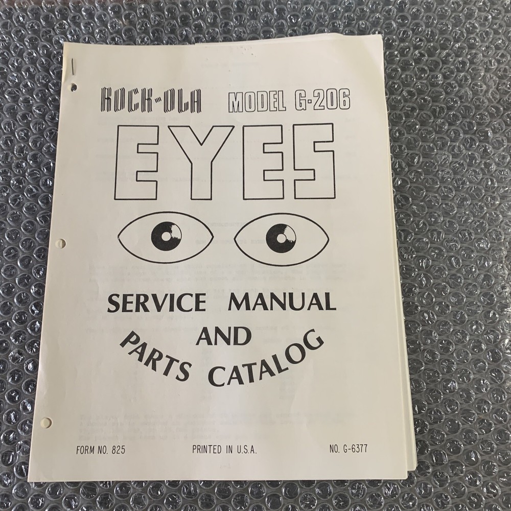 Original ARCADE GAME owners manual ￼Eyes Rock/Ola