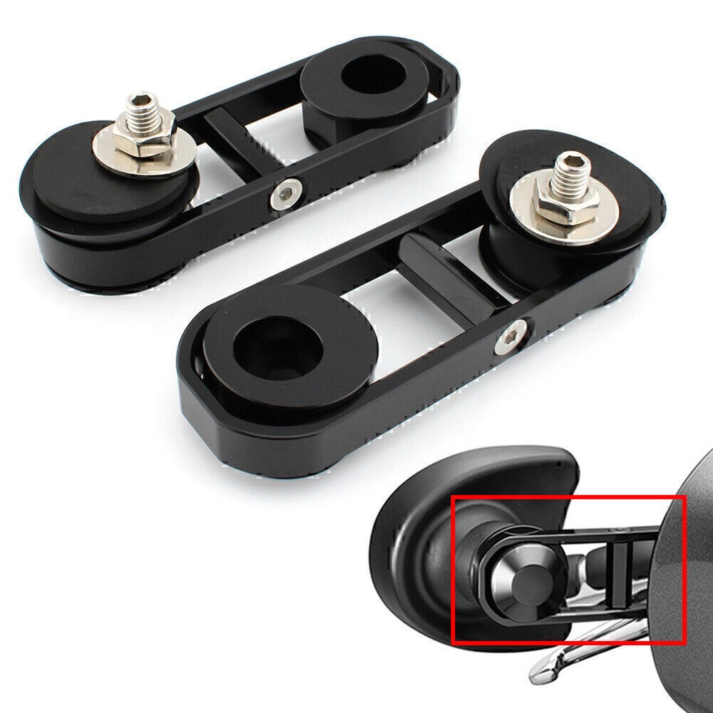 Black 180° Adjustable Drop Mirror Relocator Mount For Harley Touring 2006-2013
