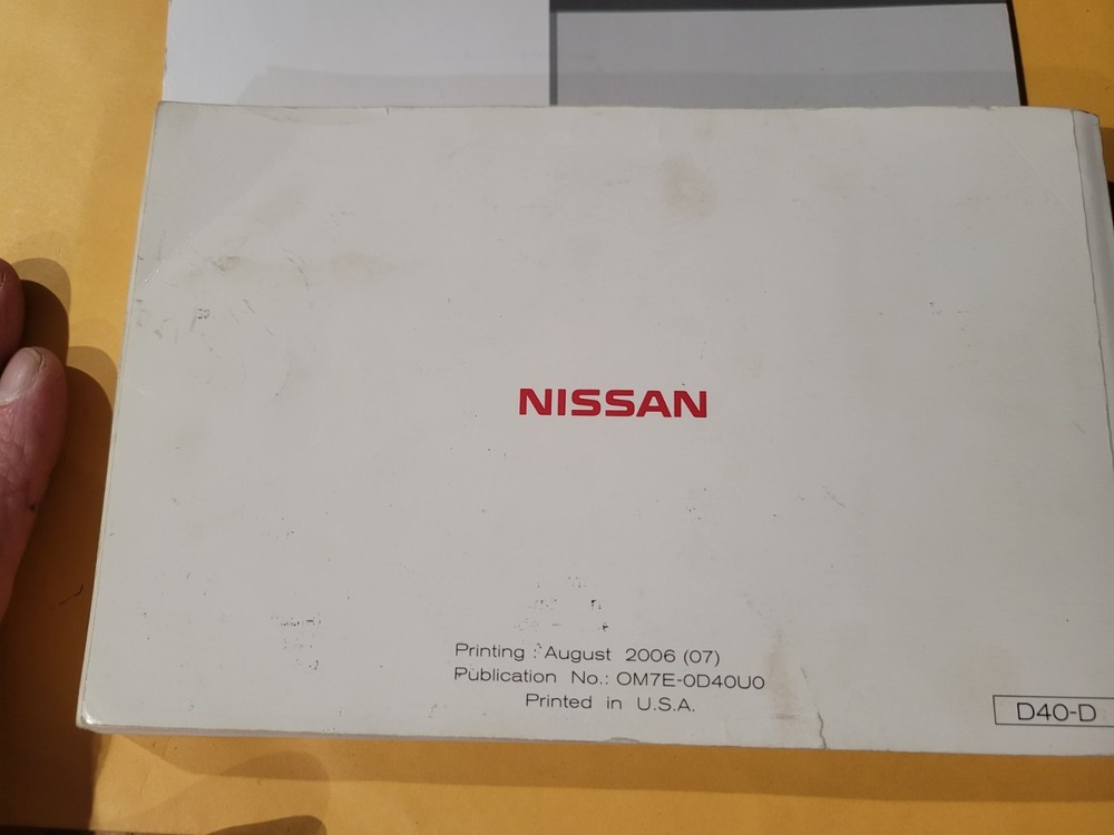 2007 NISSAN FRONTIER OWNERS MANUAL & QUICK REF