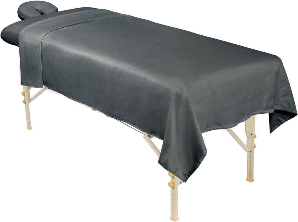Hypoallergenic Grey Microfiber Massage Sheet Set - 3 Pieces for Professional Use