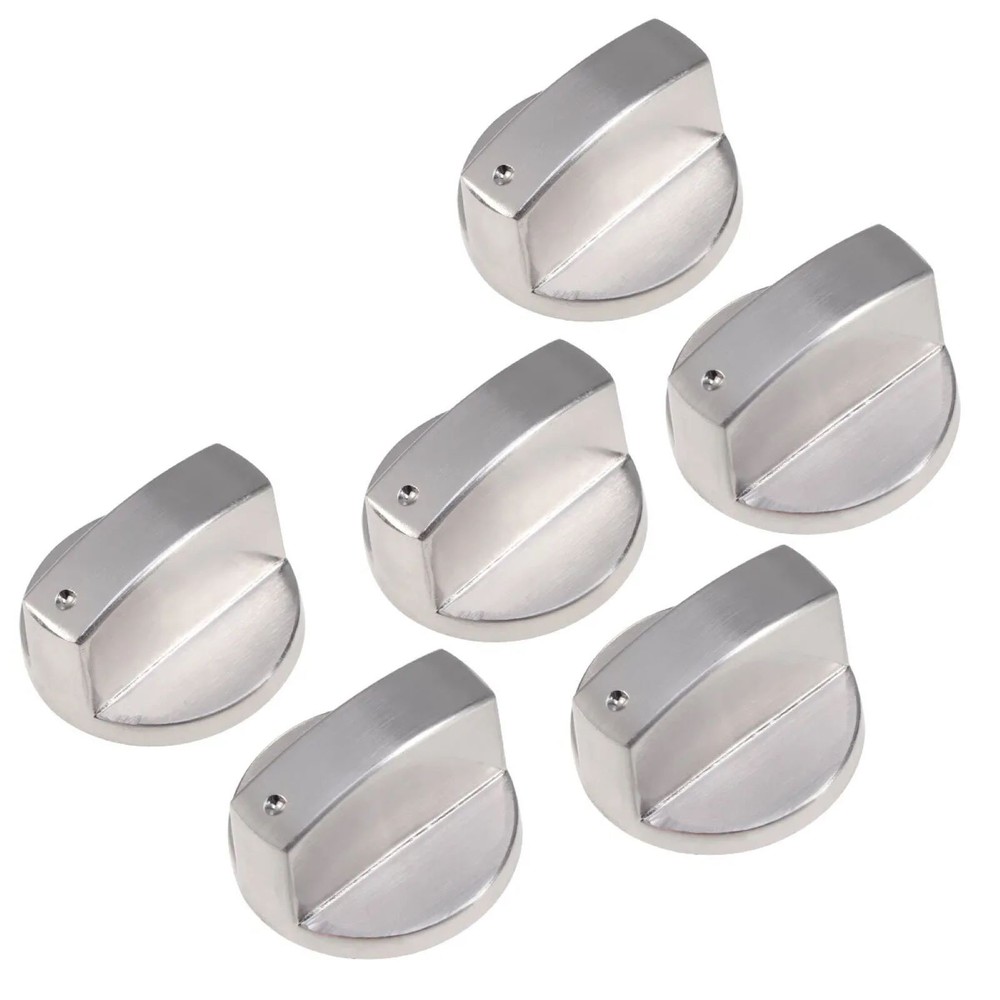 New 6pcs Gas Stove Knobs Cooker Oven Kitchen Control Metal Replace