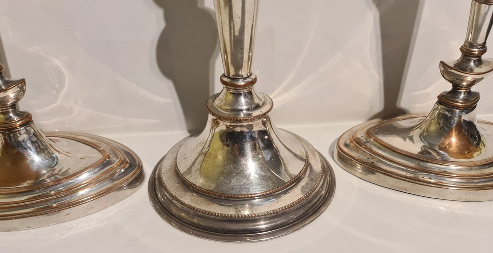 ANTIQUE SILVER PLATED CANDLESTICKS CIRCA 1930'S - 1950'S (L)