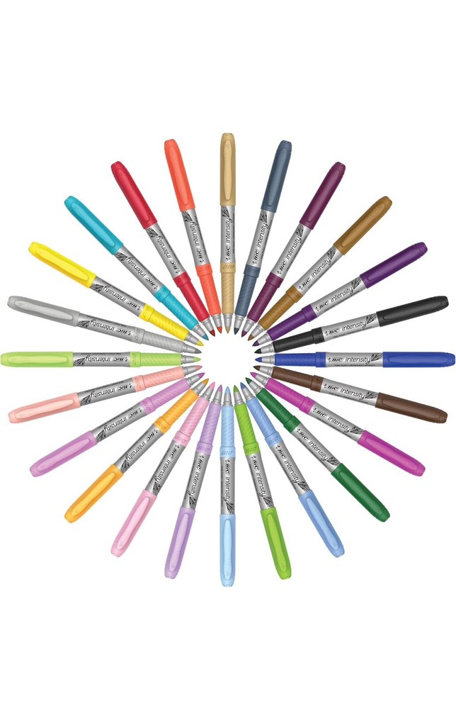 BIC Intensity Permanent Marker Coloring Bundle, Assorted Fine/Ultra Fine Tips...