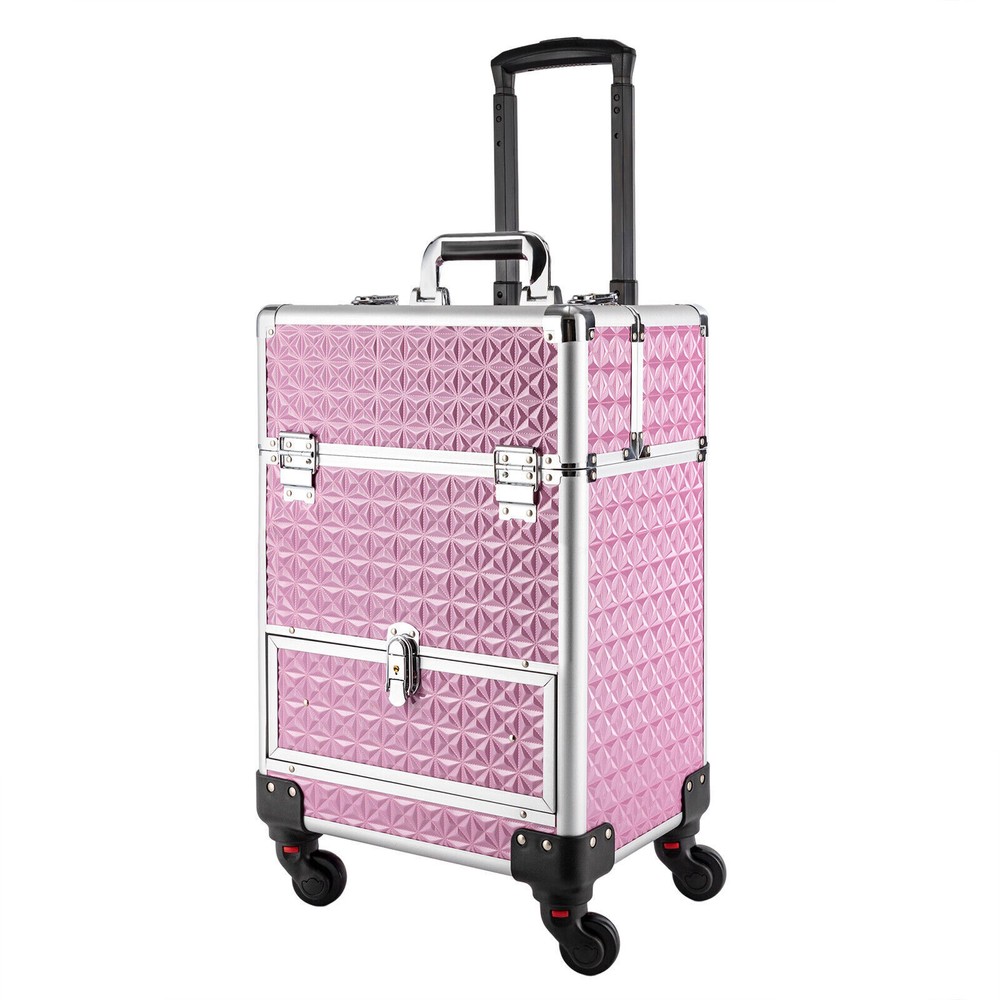 Professional Rolling Makeup Train Case Cosmetic Trolley Makeup Storage Organizer