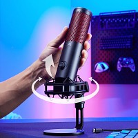 HyperX QuadCast 2 – USB Microphone for Gaming PC, Streaming and Podcasting Black