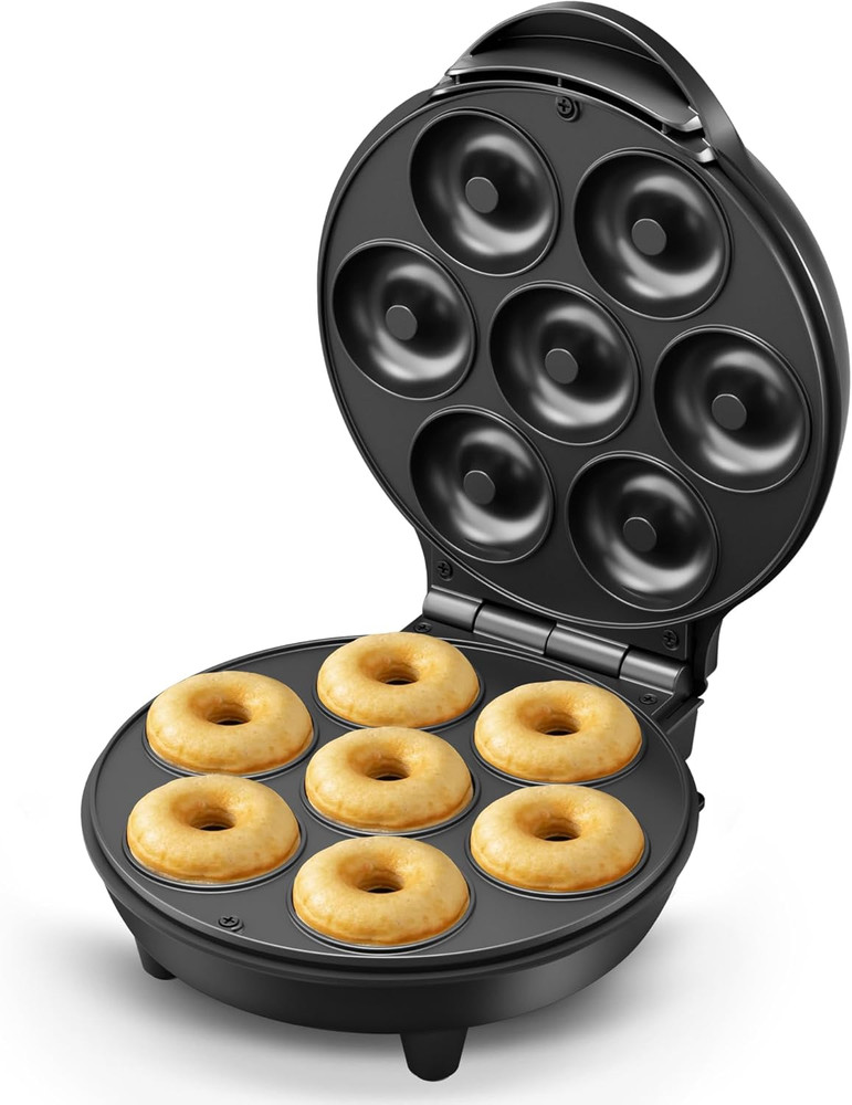 Mini Donut Waffle Cake Maker, 7 Slots Home Baking Machine, Great for Breakfast,