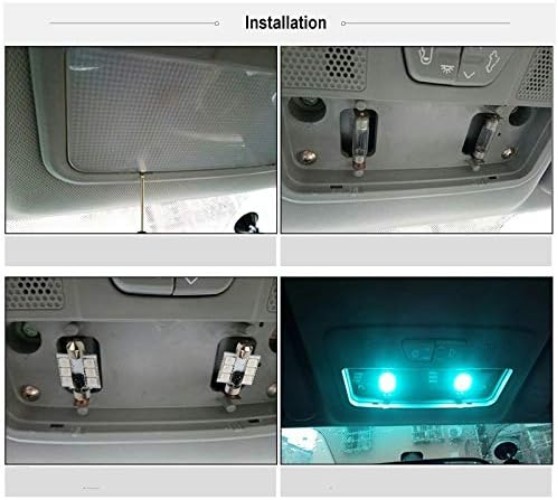 LED Festoon Bulbs 42mm RGB 16 Color Remote Interior Map Dome 4 Pack