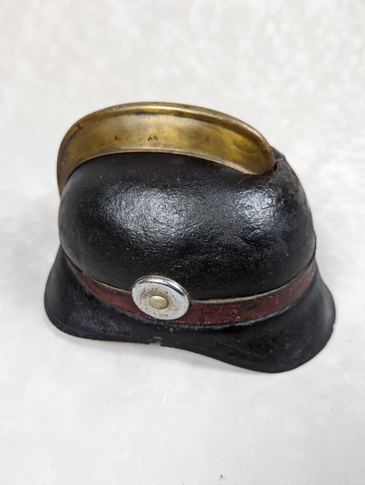 Vintage leather fire helmet