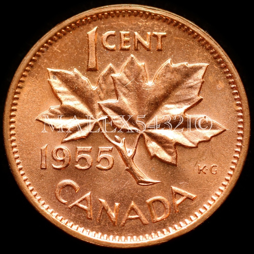 🇨🇦 ​CANADA 1955 SDe 1 CENT UNCIRCULATED FROM ROLL