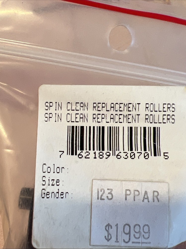 Spin Clean Replacement Rollers Set Of 2 NIP Black