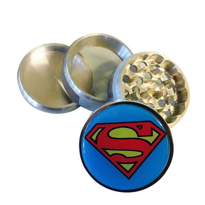 Kitchen Spice Herb Grinder Crusher Metal 4 piece Superman DC Comics