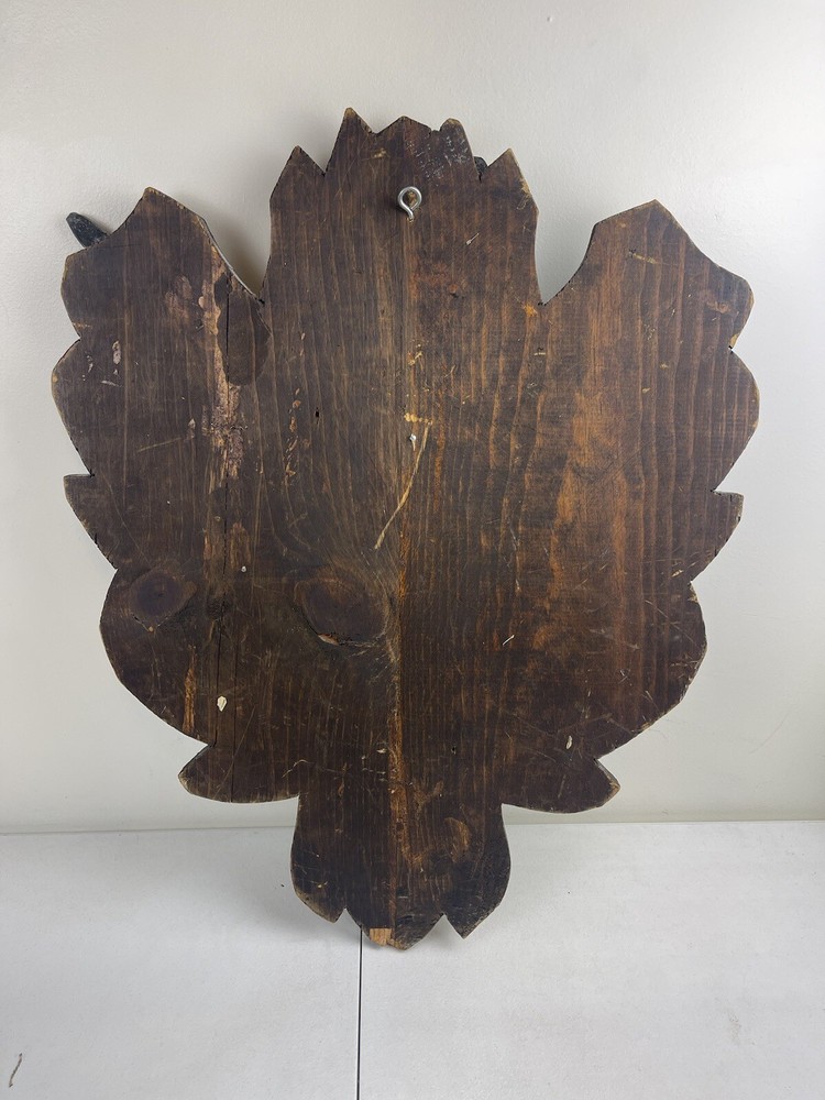 VTG Crossed Swords Medieval Wall Decorative Crest Wood Base (Missing Sword)