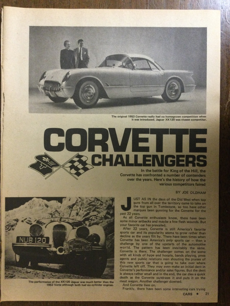 Misc 6279 Article Corvette Challengers XK 120 Thunderbird Pantera 7 page