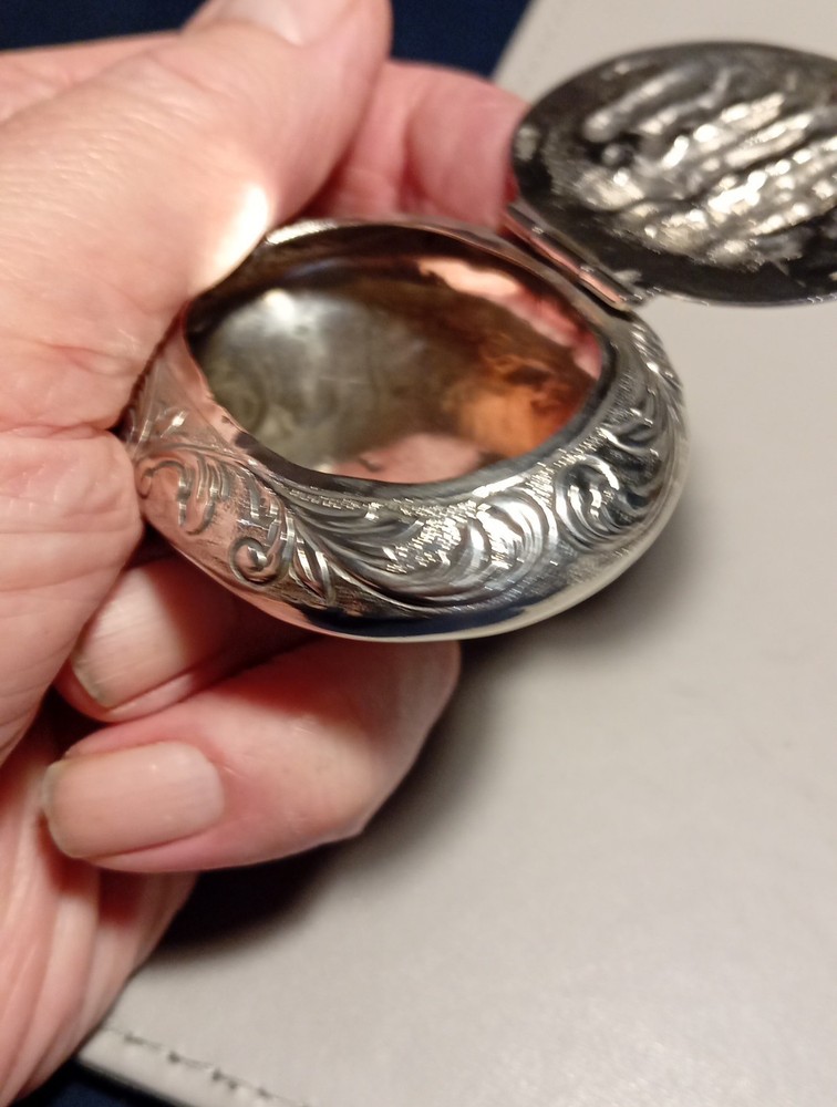 Solid Silver Dutch Snuff Box 19th Century Repousse Work Hallmarks.