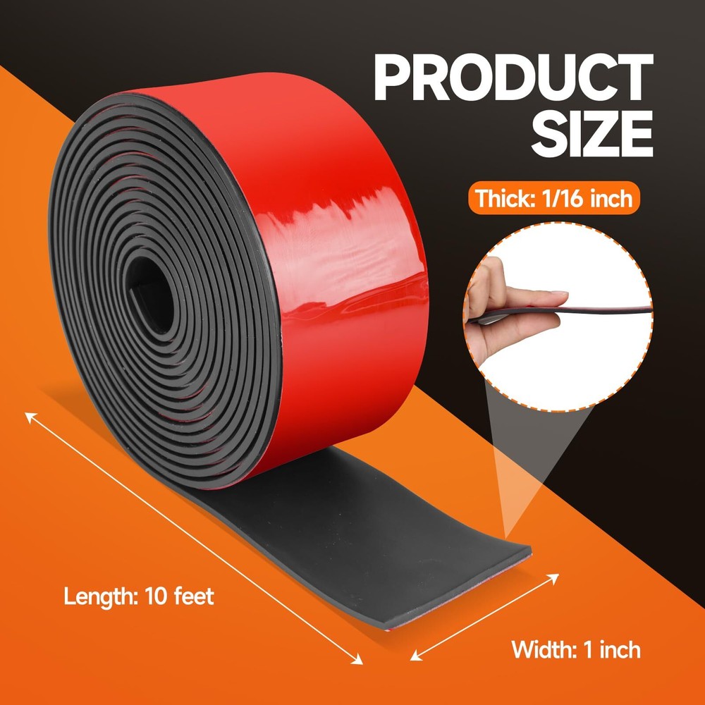 Neoprene Rubber Strips Adhesive Solid Rubber Sheets Rolls & Strips for DIY We...