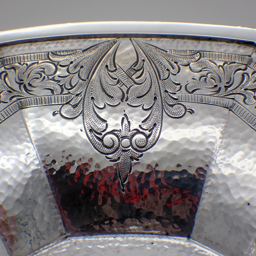 Bread Tray Hammered Finish Sterling Silver Schofield Mono BRS