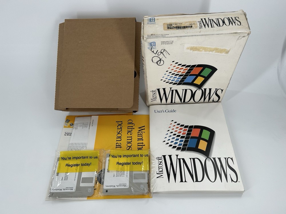 SEALED DISCS Microsoft Windows 3.1 1992 Operating System High 3.5 Disk