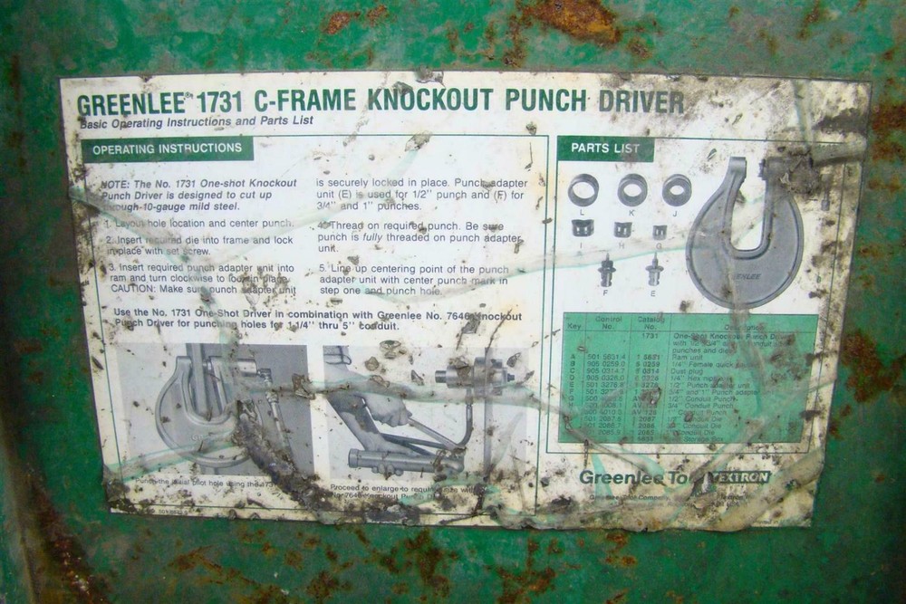 Greenlee C- Frame Knockout Punch Driver , 1731