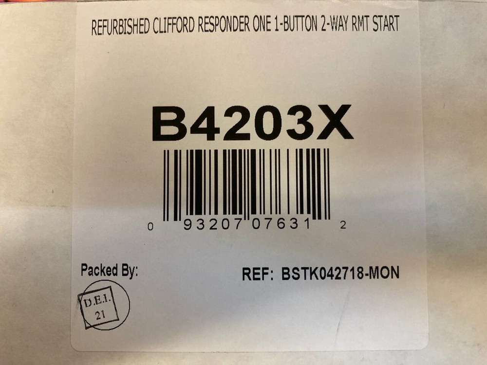 Clifford B4203X Remote Start Responder One Button 2-Way Remote