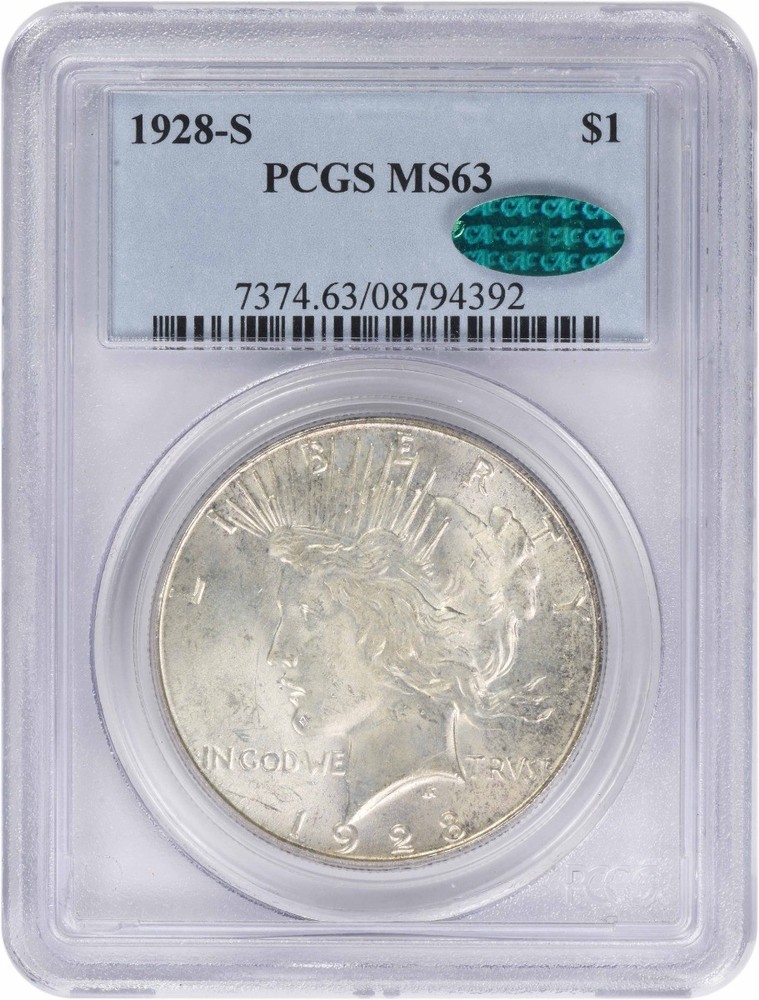 1928-S Peace Silver Dollar MS63 PCGS (CAC)