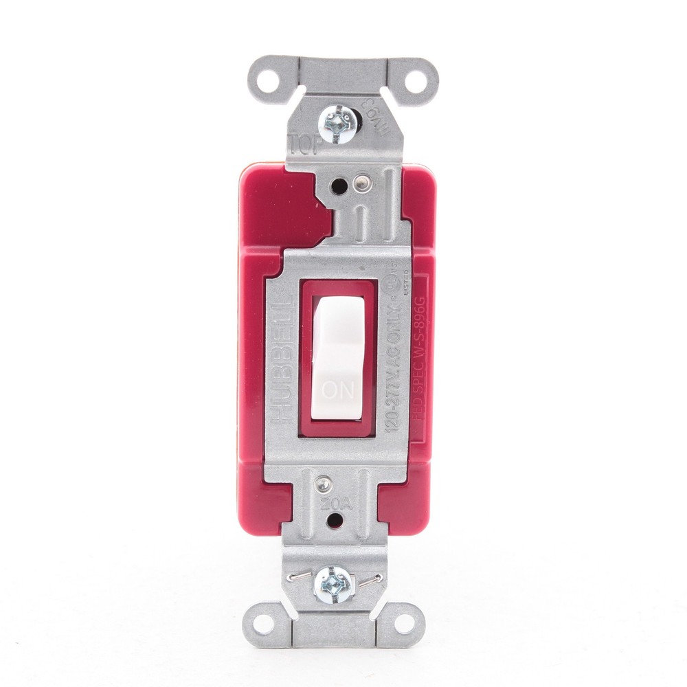 Hubbell CSB120STW White 20A Single Pole EdgeConnect™ Toggle Light Switch Control