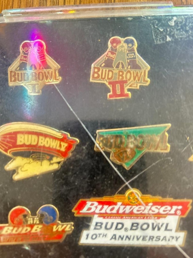 BUDWEISER BUD BOWL 10TH ANNIVERSARY COMMEMORATIVE PIN SET