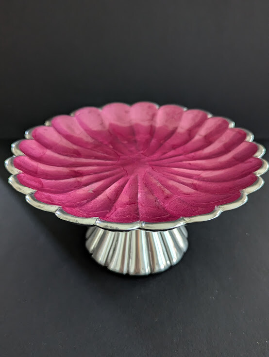 Julia Knight Peony Pedestal Stand Raspberry 6", Retired