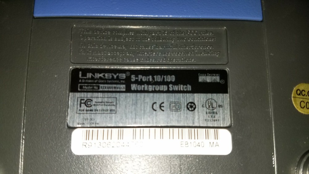 Linksys EtherFast (EZXS55W) 5-Ports External Switch