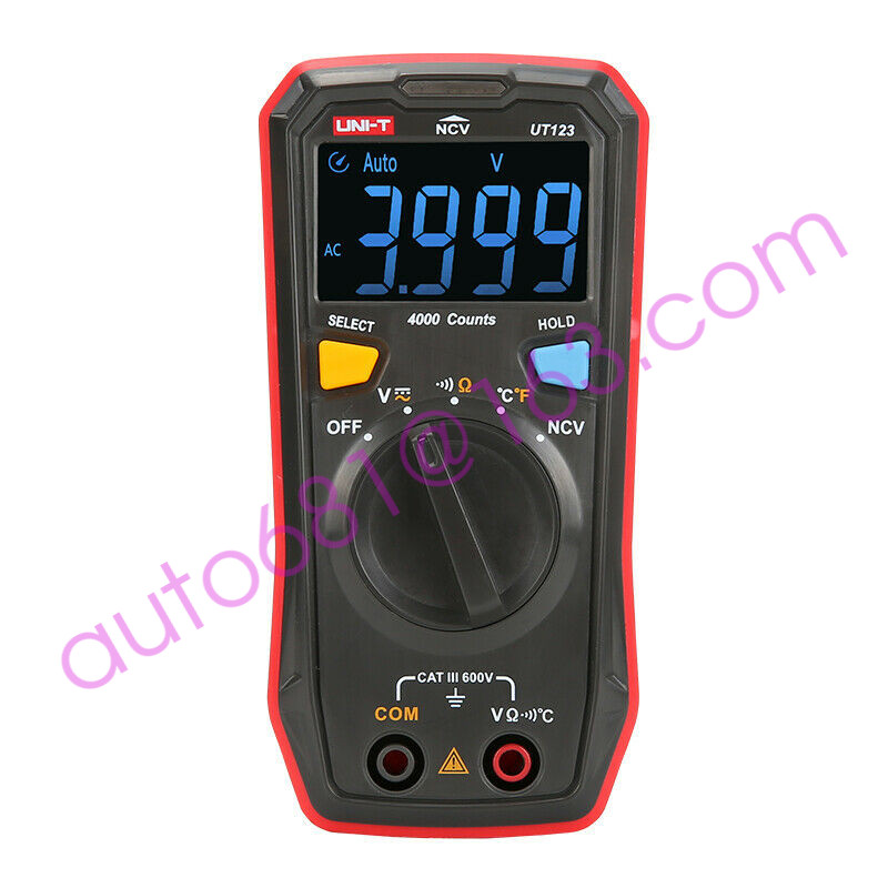 UNI-T UT123 Mini Digital Multimeter Auto Range Data hold AC DC Volt Meter