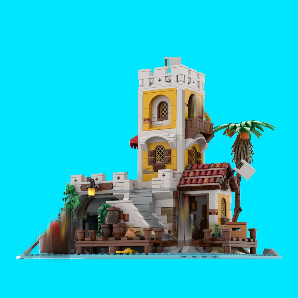 Compatible Modular Outpost Model 1205 for 6263 Remastered Version Build Moc